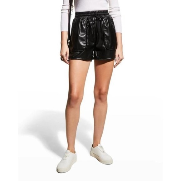 Joie Pants - JOIE Regan Faux Leather Shorts (6)
